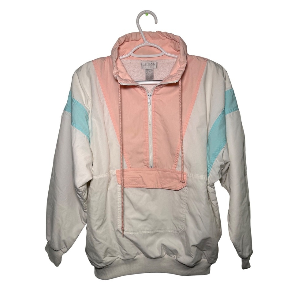 Lavon By Cheerful Corp Colorblock Windbreaker Track Jacket Womens Large Retro 90
